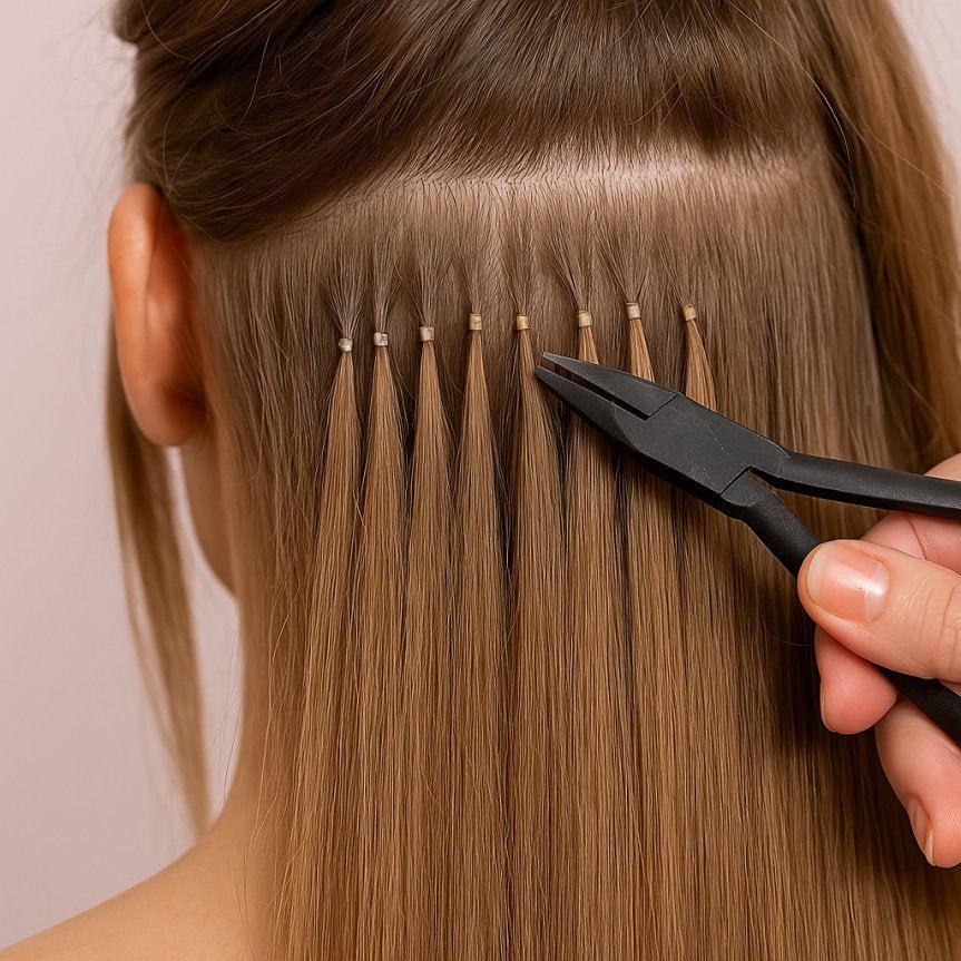 Nano ring extensions natural look — LuxeHair